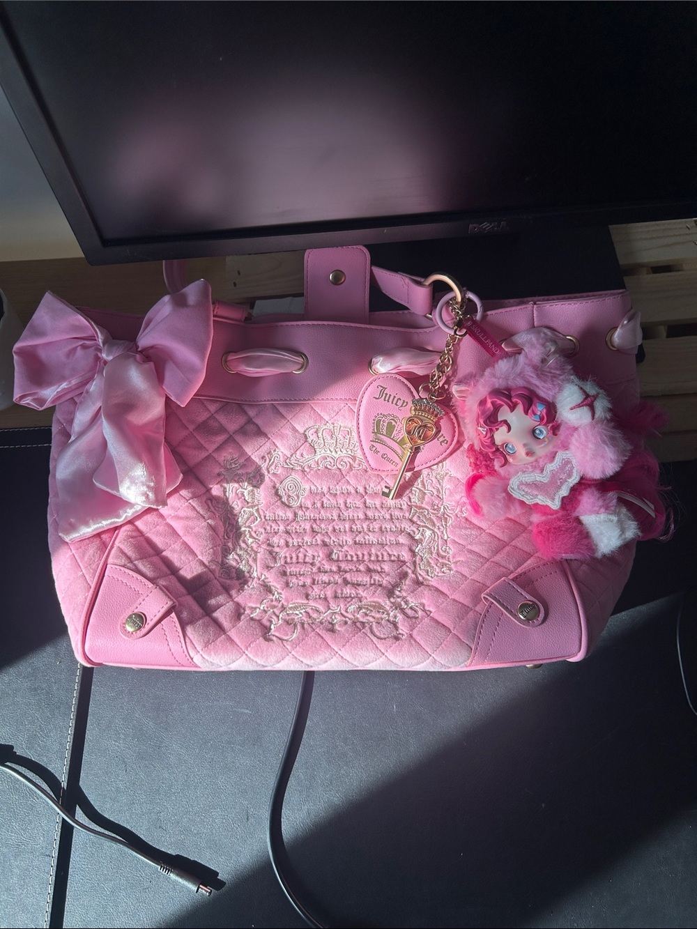 Juicy Couture Pink « cherry blossom » **CUSTOM** with Charm Keychain - Picture 2 of 7